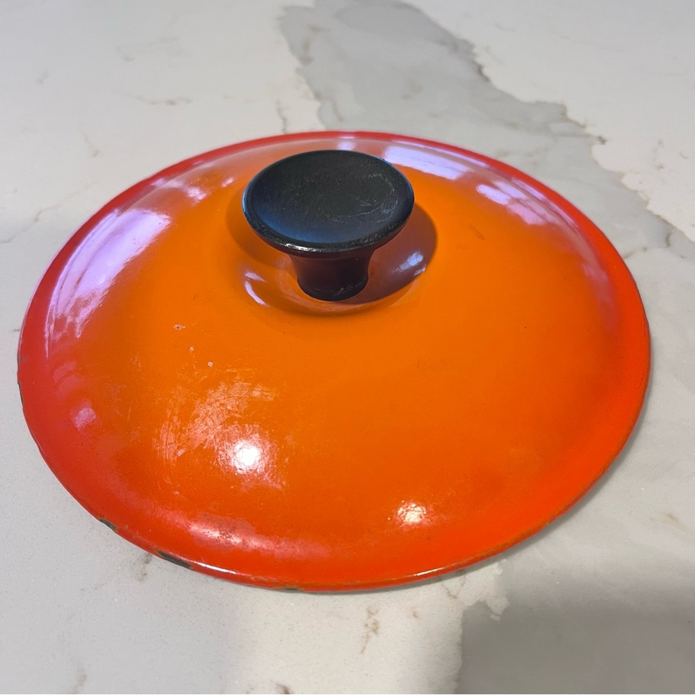Le Creuset #18 Flame Orange Enamel Cast Iron Dutch Oven LID ONLY 7.5 inch